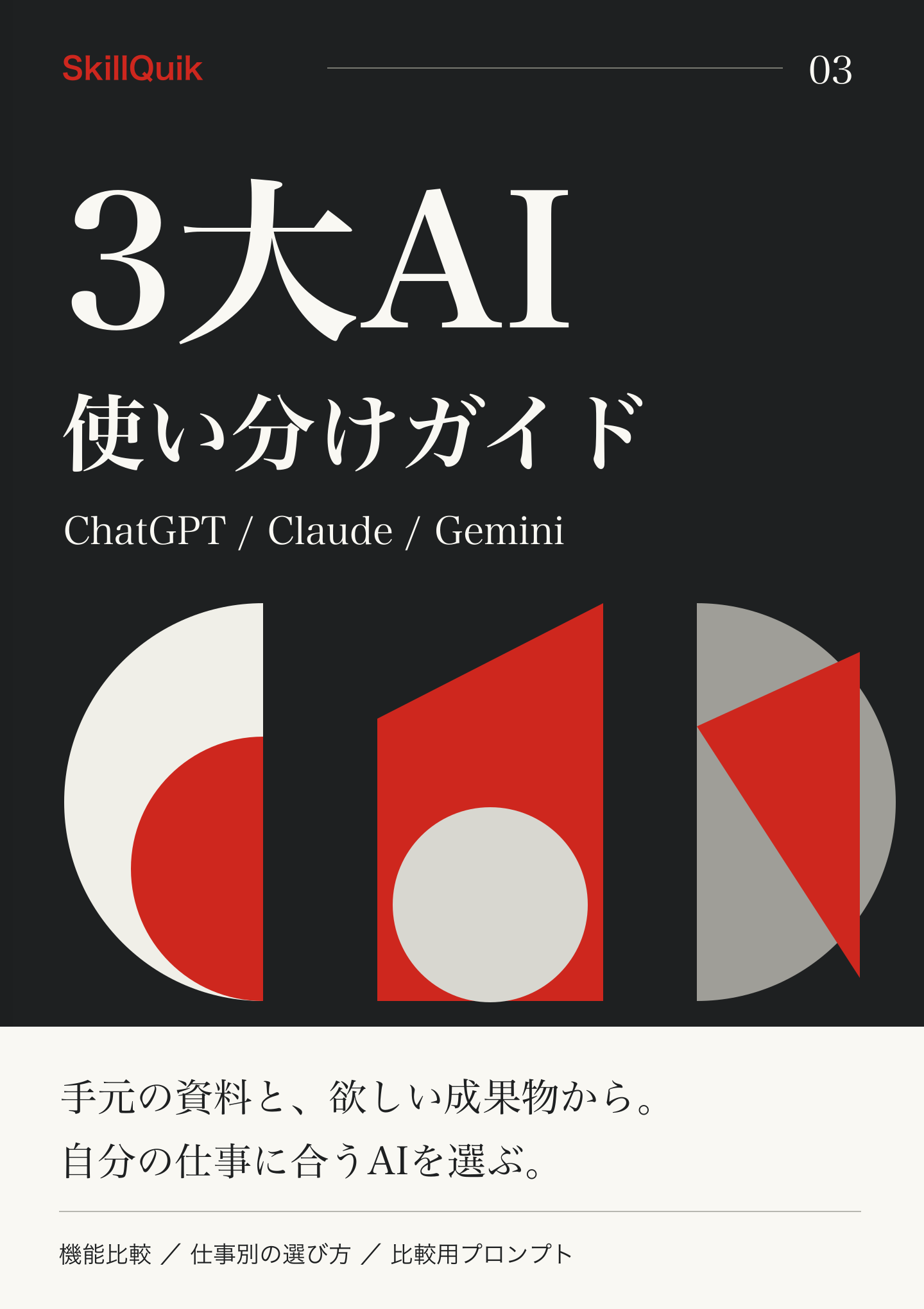 3大AI使い分けガイドの表紙